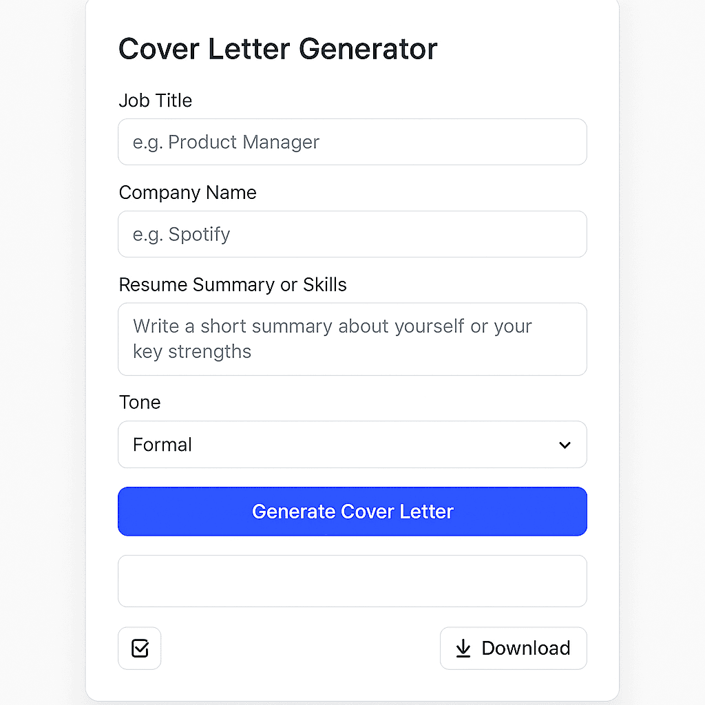 Cover Letter Generator