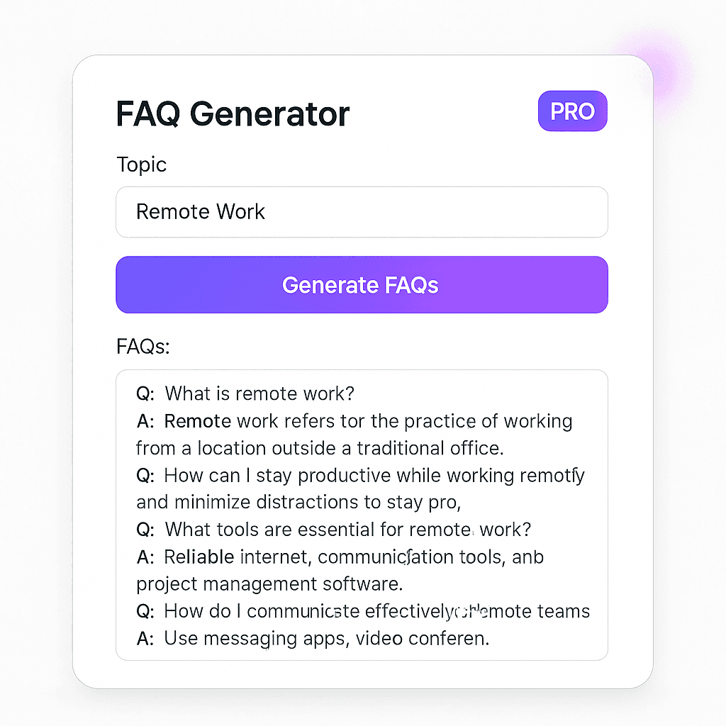 FAQs Generator