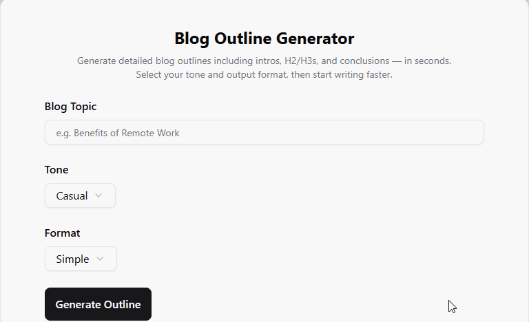 Blog Outline Generator