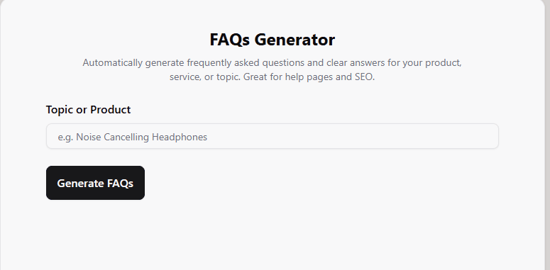 FAQs Generator